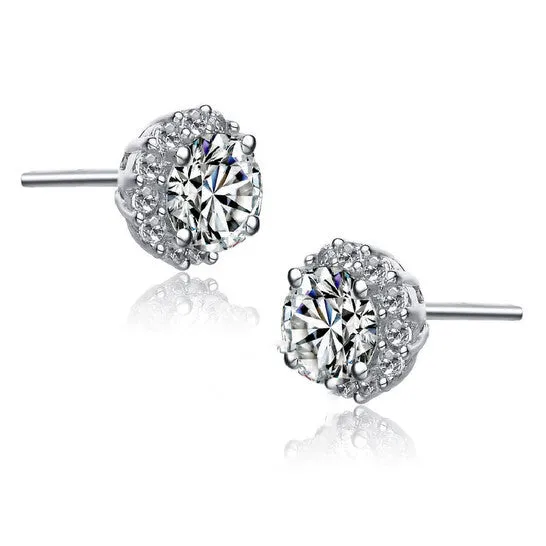 Earrings JMS always Original Megan Walford 925 Sterling Silver Cubic Zirconia Round Stud Earrings Earrings JMS always Original Megan Walford 925 Sterling Silver Cubic Zirconia Round Stud Earrings