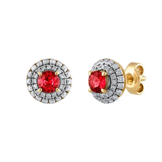 Earrings Original Tresorra 18K Yellow Gold Diamond Ruby Earrings JMS always Earrings Original Tresorra 18K Yellow Gold Diamond Ruby Earrings JMS always