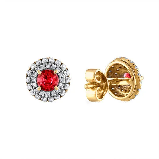 Earrings Original Tresorra 18K Yellow Gold Diamond Ruby Earrings JMS always Earrings Original Tresorra 18K Yellow Gold Diamond Ruby Earrings JMS always