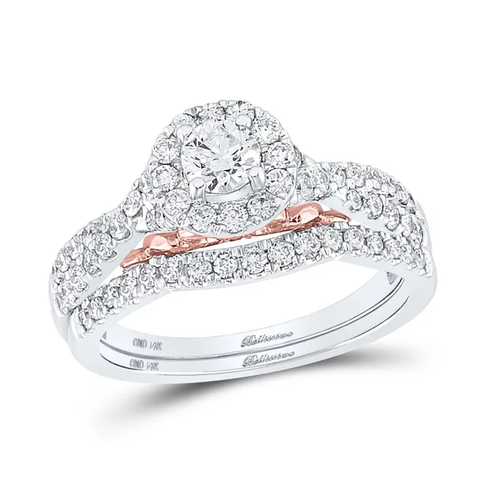 gndatlanta Rings 14k Twotone Gold Round Diamond Bridal Wedding Ring Set 1 Cttw Certified