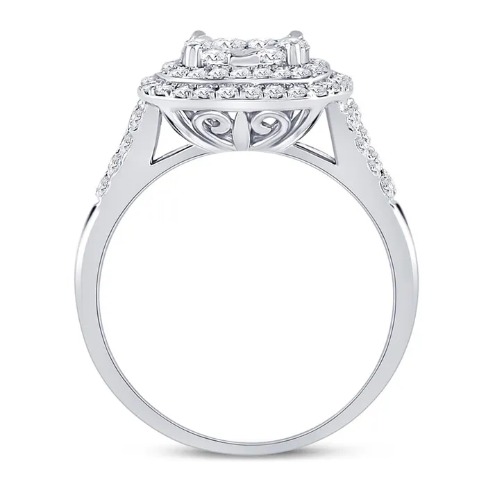 gndatlanta Rings 14k White Gold Round Diamond RightHand Cluster Ring 1 Cttw