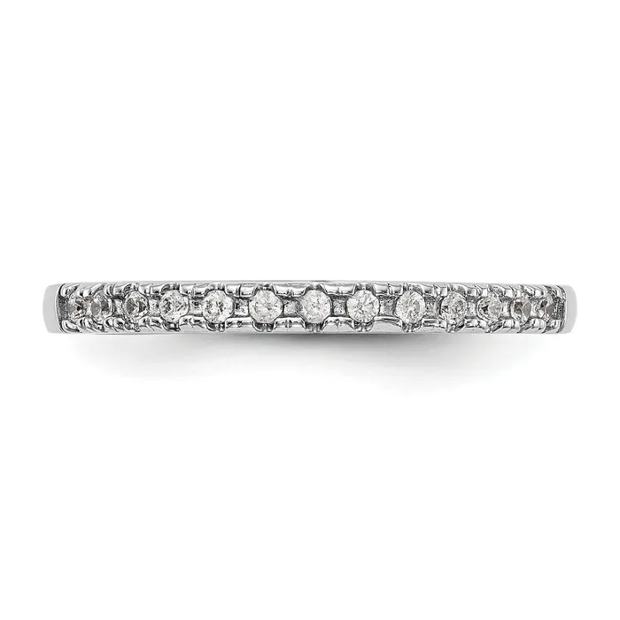 Goldia 018ct CZ Solid Real 14k White Gold Wedding Wedding Band Ring Rings