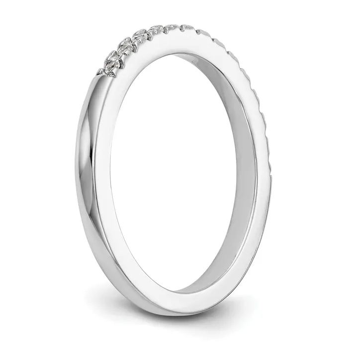 Goldia 018ct CZ Solid Real 14k White Gold Wedding Wedding Band Ring Rings