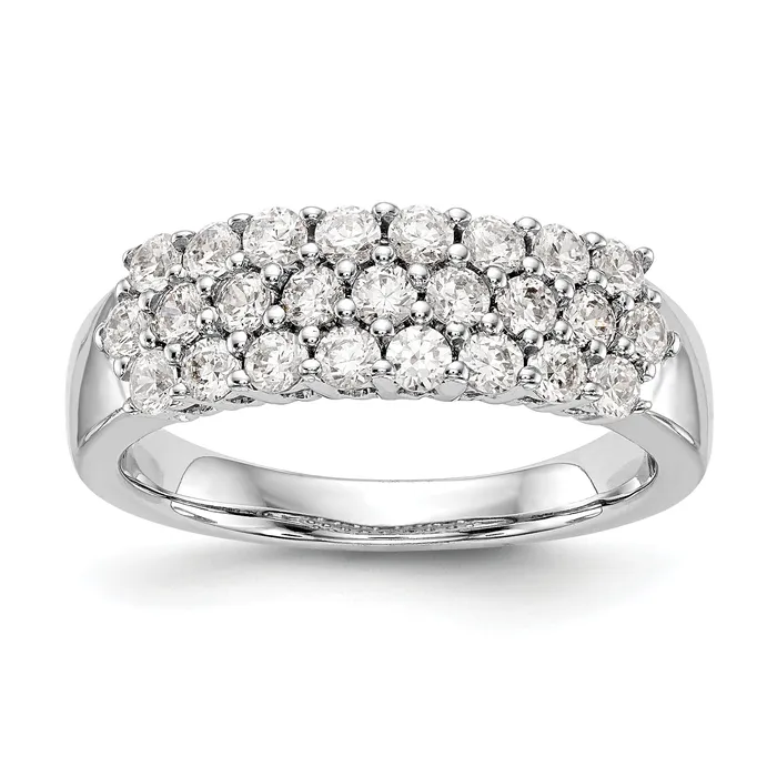Goldia 100ct CZ Solid Real 14K White Gold Wedding Band Ring Rings