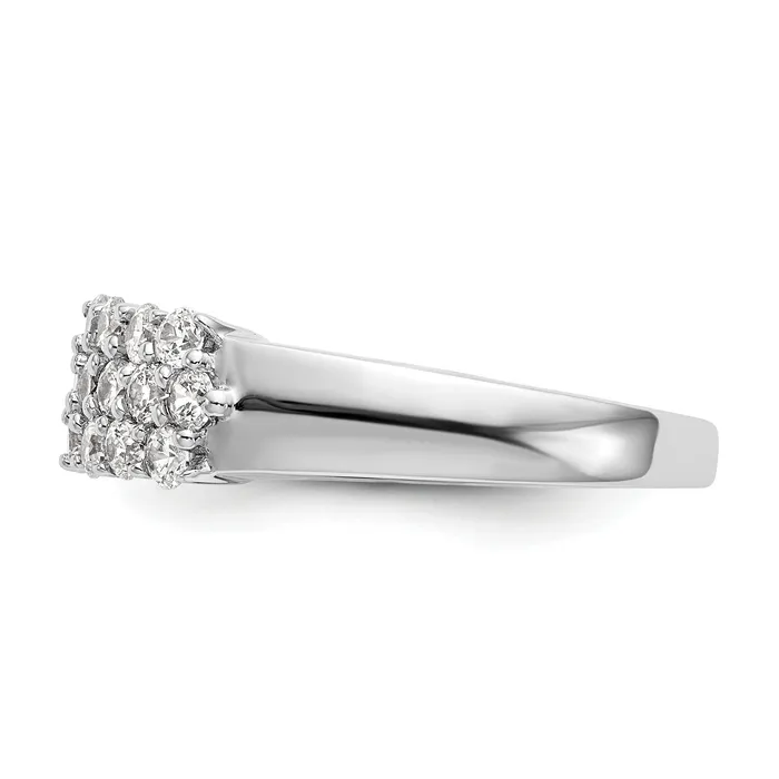 Goldia 100ct CZ Solid Real 14K White Gold Wedding Band Ring Rings