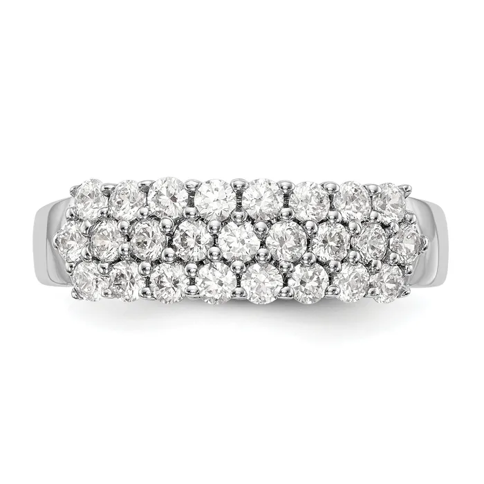 Goldia 100ct CZ Solid Real 14K White Gold Wedding Band Ring Rings
