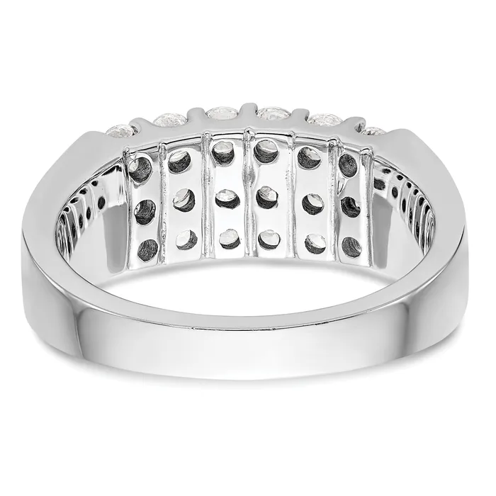 Goldia 100ct CZ Solid Real 14K White Gold Wedding Band Ring Rings