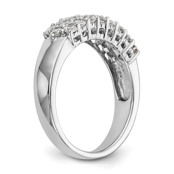 Goldia 100ct CZ Solid Real 14K White Gold Wedding Band Ring Rings