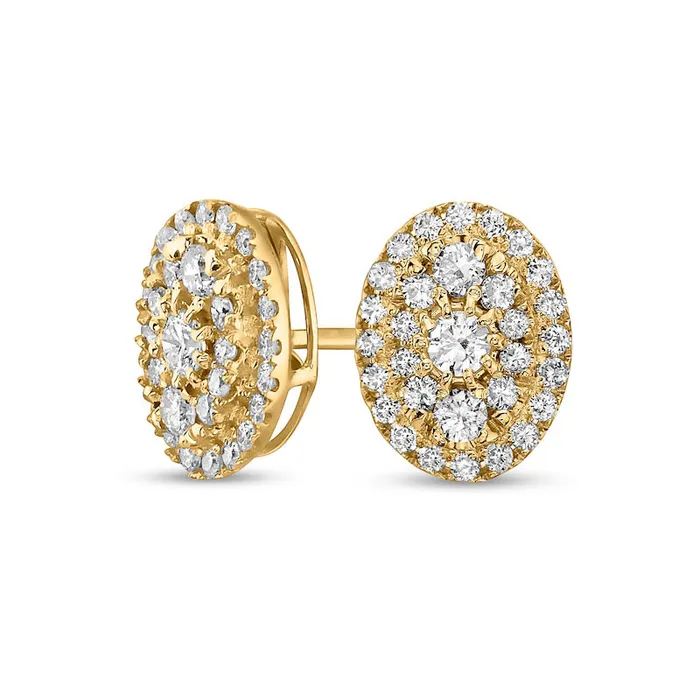 Goldia 1 CT TW Composite OvalShaped Diamond Frame Stud Earrings in 10K Gold Earrings Goldia 1 CT TW Composite OvalShaped Diamond Frame Stud Earrings in 10K Gold Earrings