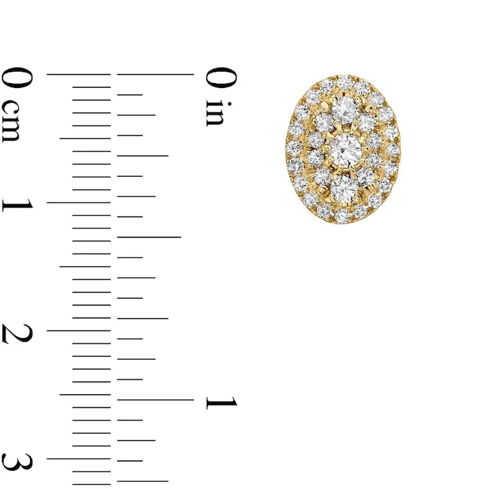 Goldia 1 CT TW Composite OvalShaped Diamond Frame Stud Earrings in 10K Gold Earrings Goldia 1 CT TW Composite OvalShaped Diamond Frame Stud Earrings in 10K Gold Earrings