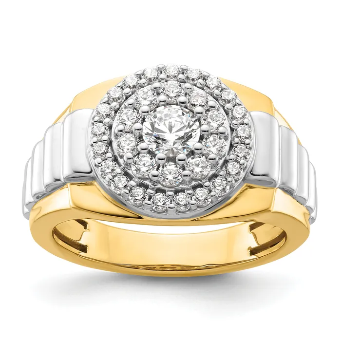 Goldia 14k TwoTone 1 14 Ct Lab Grown Diamond VSSI G Cluster Mens Ring Rings Goldia 14k TwoTone 1 14 Ct Lab Grown Diamond VSSI G Cluster Mens Ring Rings