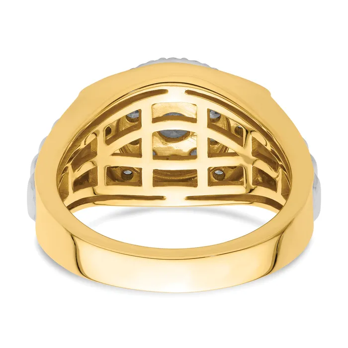 Goldia 14k TwoTone 1 14 Ct Lab Grown Diamond VSSI G Cluster Mens Ring Rings