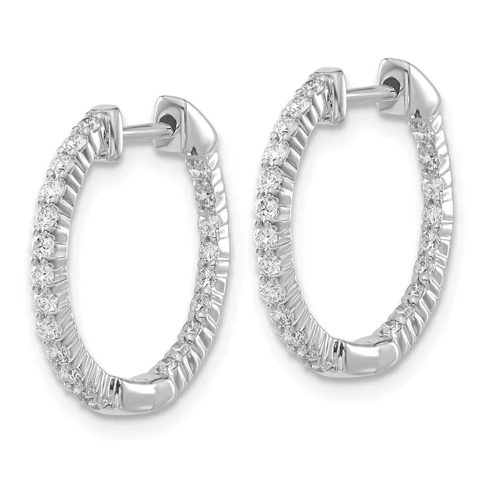 Goldia 14k White Gold 12 Ct Lab Grown Diamond VSSI G In and Out Hoop Earrings Earrings