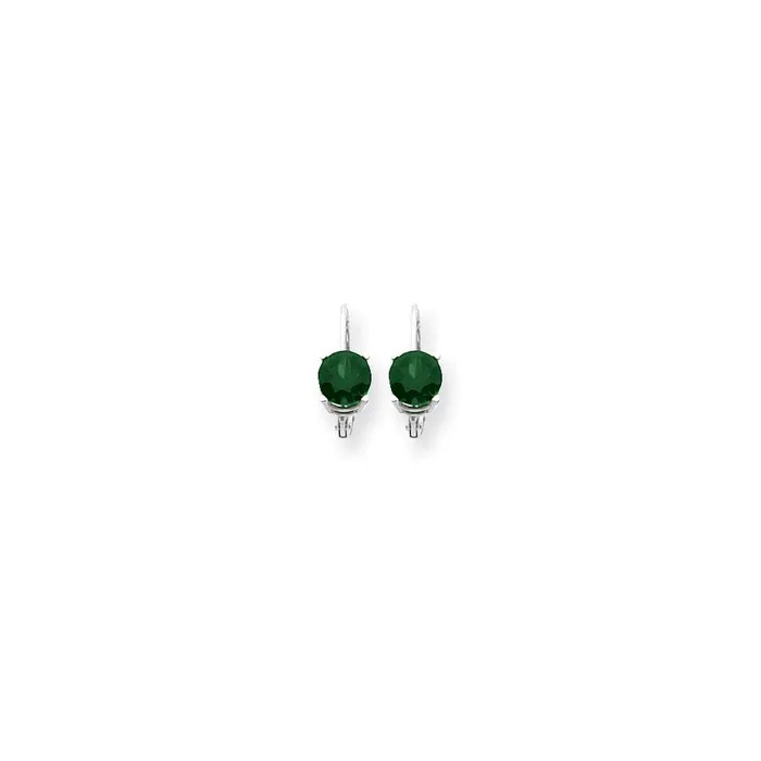 Goldia 14k White Gold 6mm Mount St Helens leverback Earrings Earrings