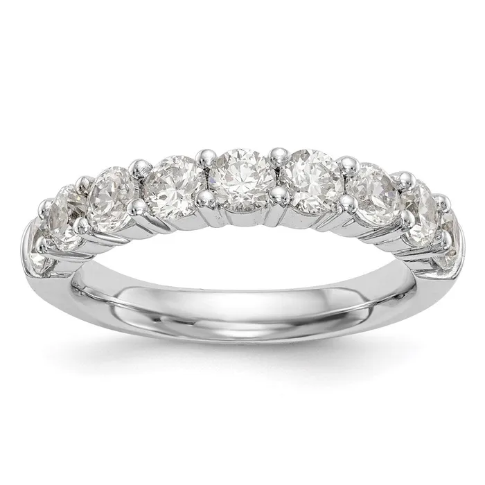 Goldia 14K White Gold 9Stone Real Diamond Band Rings