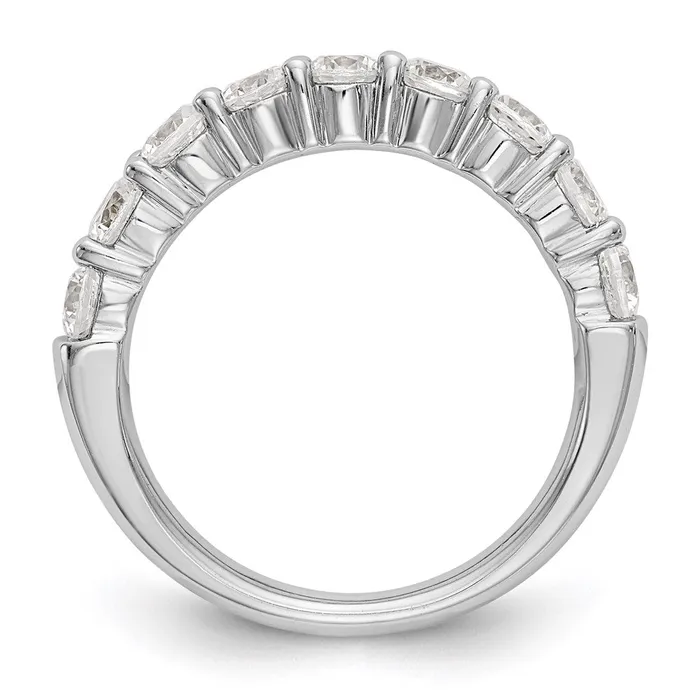 Goldia 14K White Gold 9Stone Real Diamond Band Rings