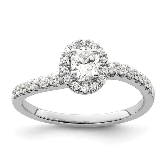 Goldia 14K White Gold Lab Grown VSSI G Diamond Two Promises Halo Engagement Ring Rings Goldia 14K White Gold Lab Grown VSSI G Diamond Two Promises Halo Engagement Ring Rings
