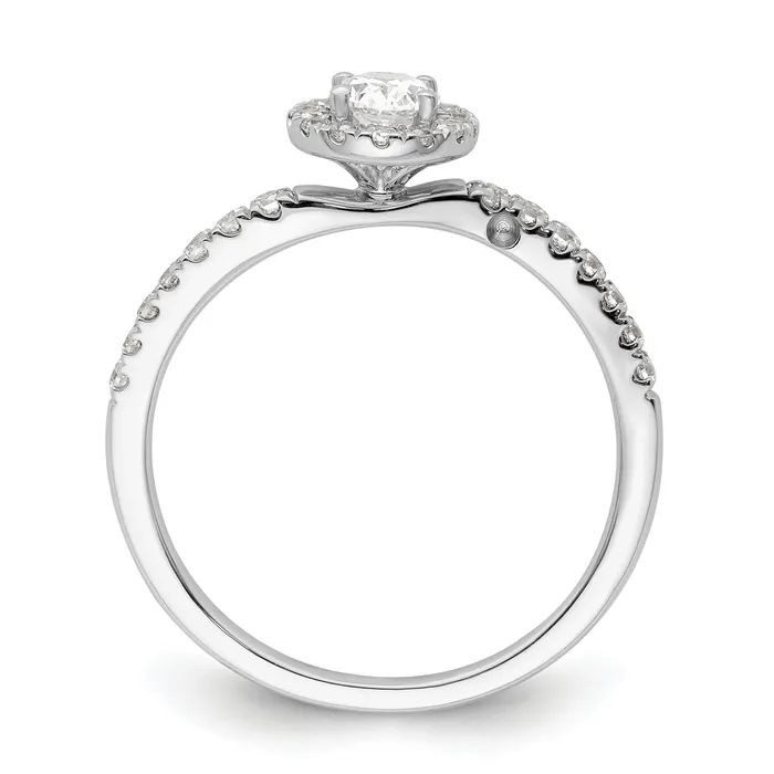 Goldia 14K White Gold Lab Grown VSSI G Diamond Two Promises Halo Engagement Ring Rings