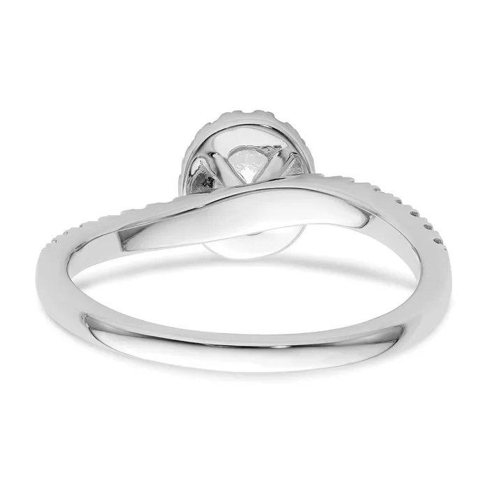 Goldia 14K White Gold Lab Grown VSSI G Diamond Two Promises Halo Engagement Ring Rings