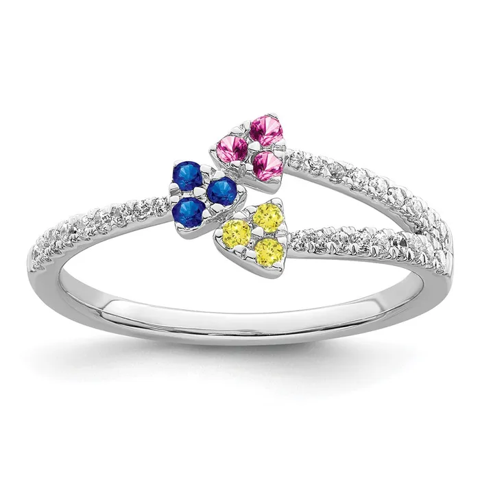 Goldia 14k White Gold Polished Pink Blue Yellow Sapphire u0026 Real Diamond Ring Rings Goldia 14k White Gold Polished Pink Blue Yellow Sapphire u0026 Real Diamond Ring Rings