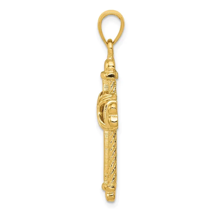 Goldia 14k Yellow Gold Gold Polished Textured Cross Pendant PreStyled Sets