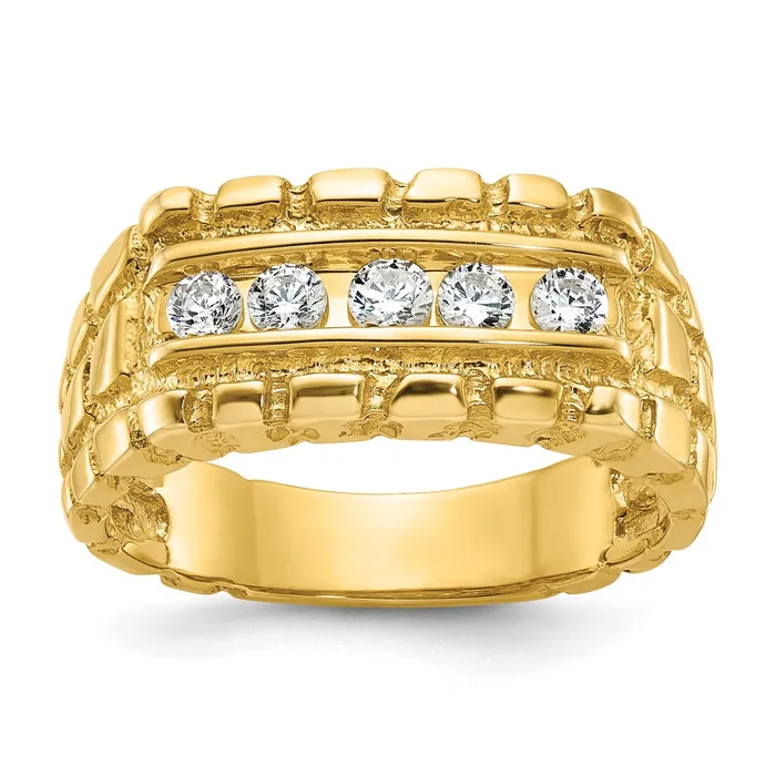 Goldia 14k Yellow Gold Mens Diamond Nugget Ring Mounting Rings