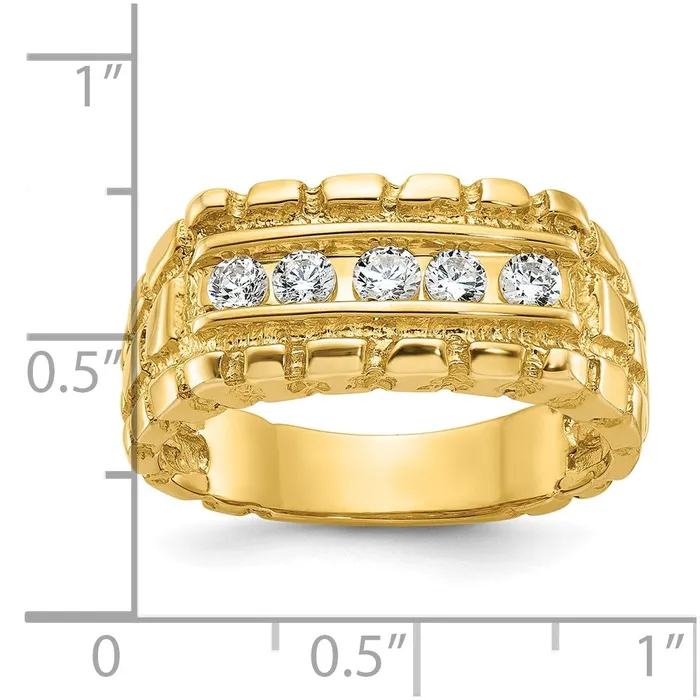 Goldia 14k Yellow Gold Mens Diamond Nugget Ring Mounting Rings
