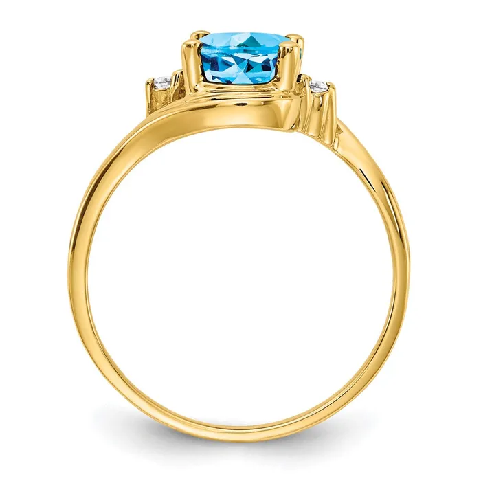 goldiaca Rings 14K Yellow Gold 8x6mm Oval Blue Topaz Checker AAA Real Diamond ring goldiaca Rings 14K Yellow Gold 8x6mm Oval Blue Topaz Checker AAA Real Diamond ring