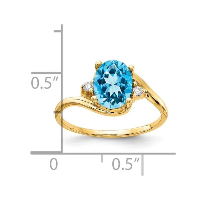 goldiaca Rings 14K Yellow Gold 8x6mm Oval Blue Topaz Checker AAA Real Diamond ring goldiaca Rings 14K Yellow Gold 8x6mm Oval Blue Topaz Checker AAA Real Diamond ring