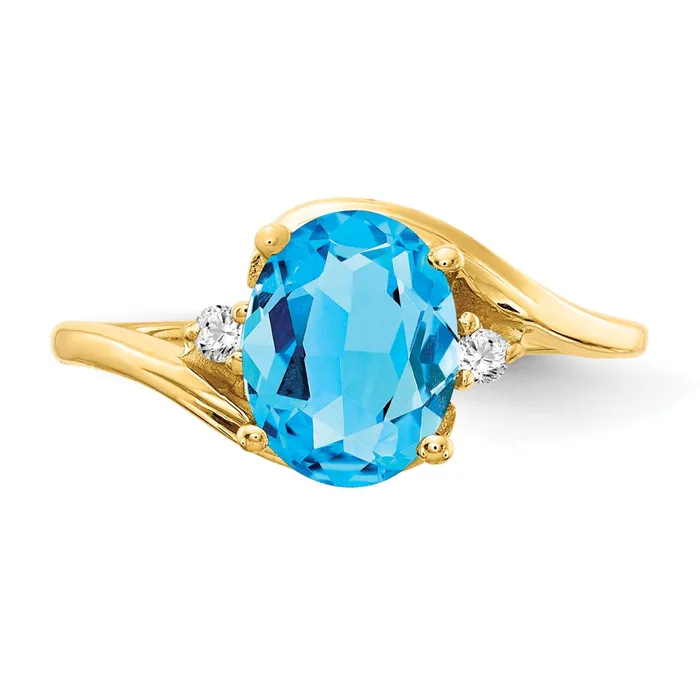 goldiaca Rings 14K Yellow Gold 8x6mm Oval Blue Topaz Checker AAA Real Diamond ring goldiaca Rings 14K Yellow Gold 8x6mm Oval Blue Topaz Checker AAA Real Diamond ring