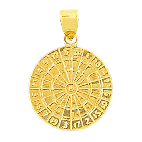 Goldia Charm Necklaces 14K Gold Dart Board Charm