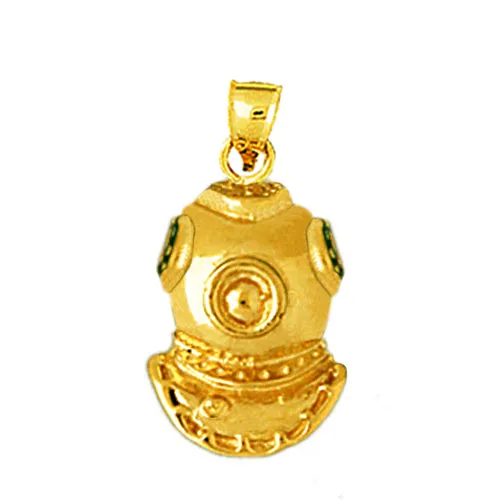 Goldia Charm Necklaces 14K Gold Scuba Diving Helmet Charm