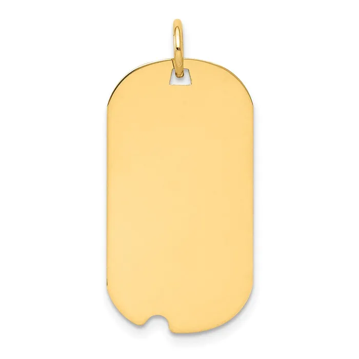 Goldia Charm Necklaces 14k Yellow Gold Plain 011 Gauge Engraveable Dog Tag wNotch Disc Charm Goldia Charm Necklaces 14k Yellow Gold Plain 011 Gauge Engraveable Dog Tag wNotch Disc Charm