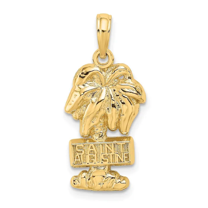 Goldia Charm Necklaces 14k Yellow Gold SAINT AUGUSTINE Palm Tree Charm