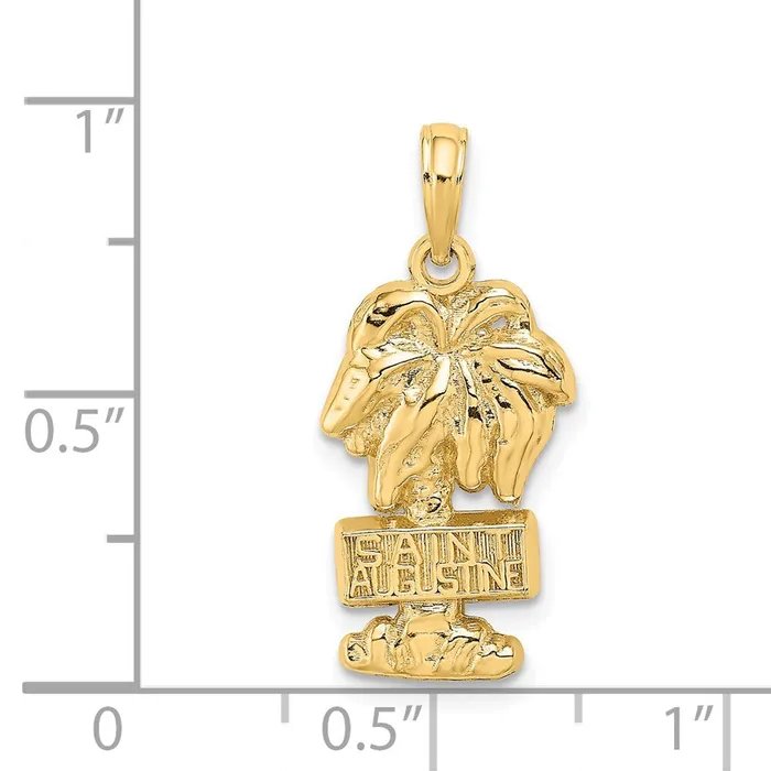Goldia Charm Necklaces 14k Yellow Gold SAINT AUGUSTINE Palm Tree Charm