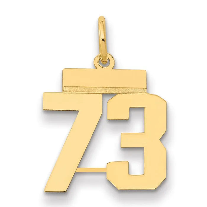 Goldia Charm Necklaces 14k Yellow Gold Small Polished Number 73 Charm