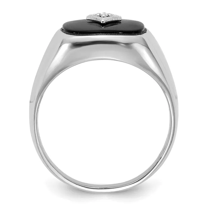 Goldiacom 14k White Gold AAA Real Diamond mens ring Rings