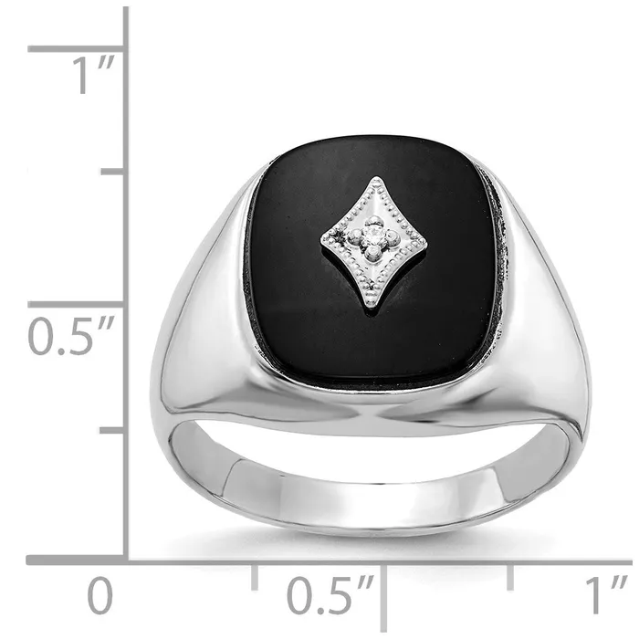 Goldiacom 14k White Gold AAA Real Diamond mens ring Rings