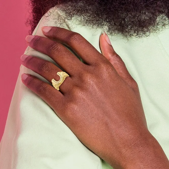 Goldiacom Rings 14K Yellow Gold A Real Diamond Ring