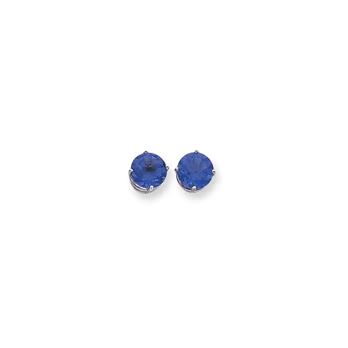 Goldia Earrings 14k White Gold 9mm Tsavorite Earrings