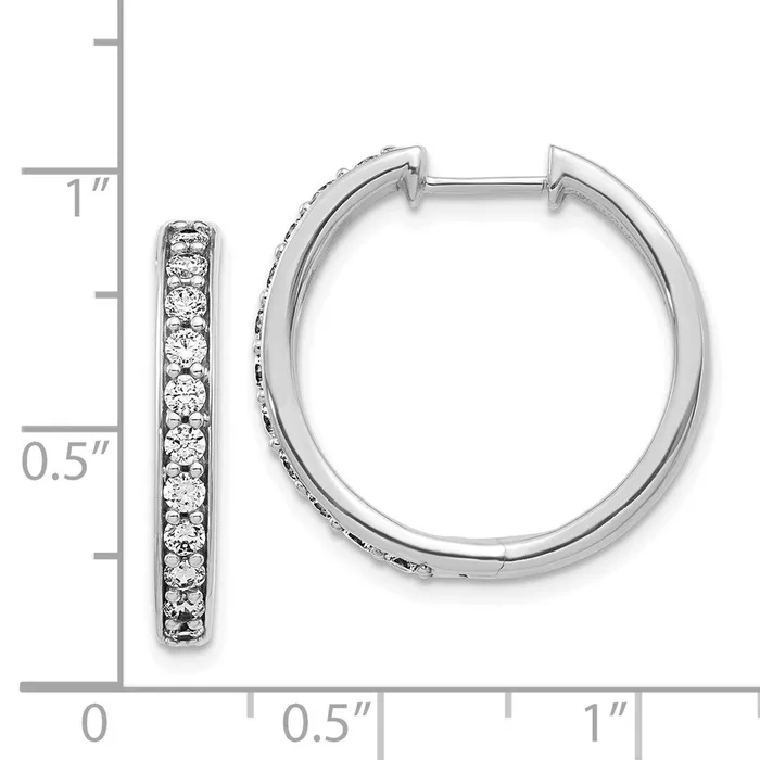 Goldia Earrings 14k White Gold Real Diamond Hoop Earrings