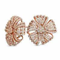 Goldia Earrings 2 CT TW Diamond Pinwheel Earrings in Rose Rhodium Sterling Silver Goldia Earrings 2 CT TW Diamond Pinwheel Earrings in Rose Rhodium Sterling Silver