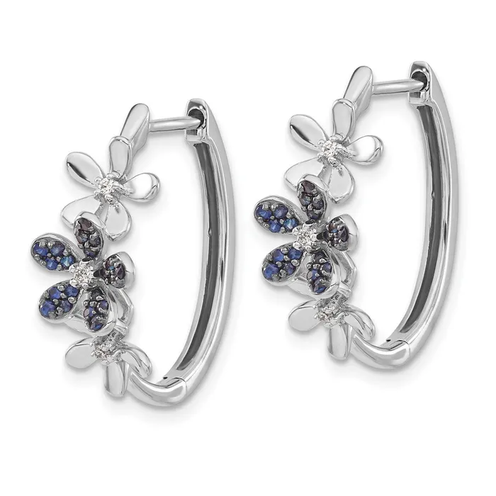 Goldia Earrings Solid 14k White Gold Simulated CZ and Sapphire Earrings Goldia Earrings Solid 14k White Gold Simulated CZ and Sapphire Earrings
