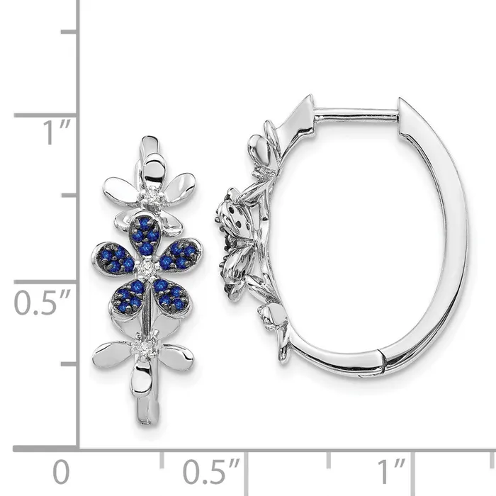 Goldia Earrings Solid 14k White Gold Simulated CZ and Sapphire Earrings Goldia Earrings Solid 14k White Gold Simulated CZ and Sapphire Earrings