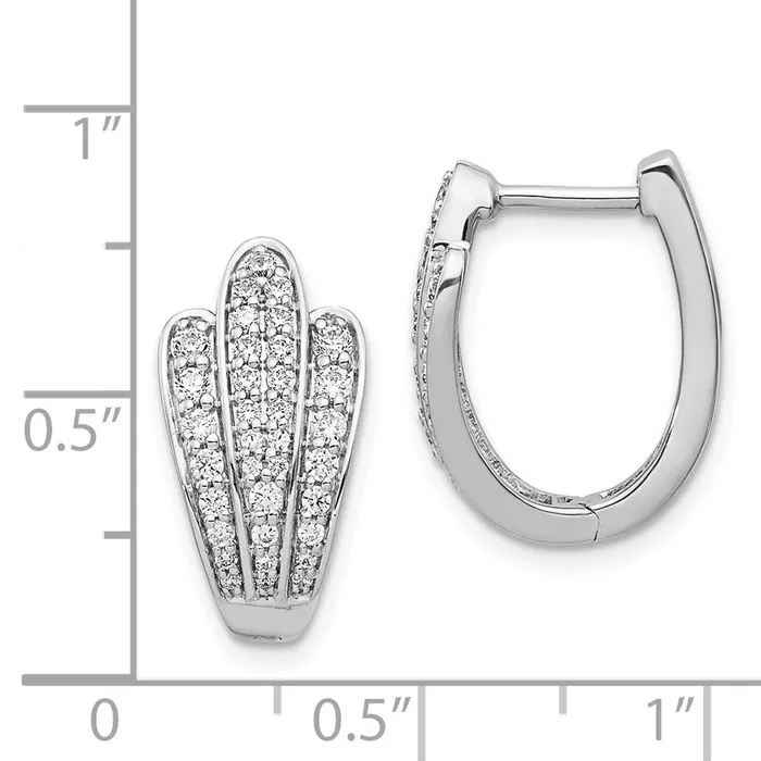 Goldia Earrings Solid 14k White Gold Simulated CZ Earrings