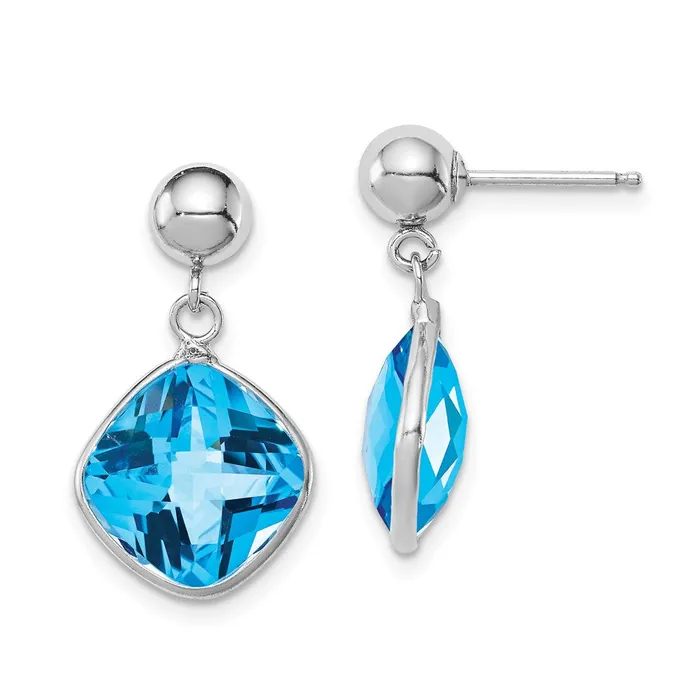 Goldia Earrings Sterling Silver Rhodiumplated Blue Topaz Dangle Post Earrings Goldia Earrings Sterling Silver Rhodiumplated Blue Topaz Dangle Post Earrings