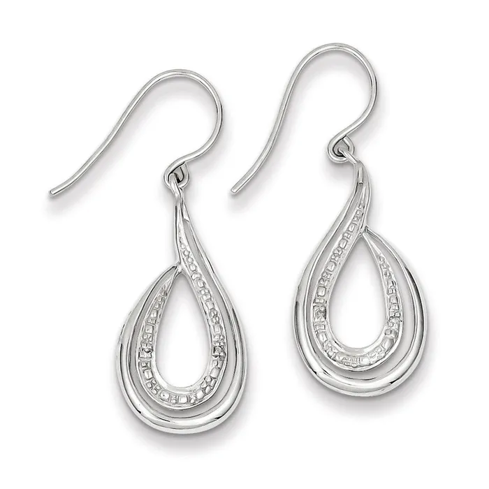 Goldia Earrings Sterling Silver Rhodium Plated Diamond Dangle Earrings