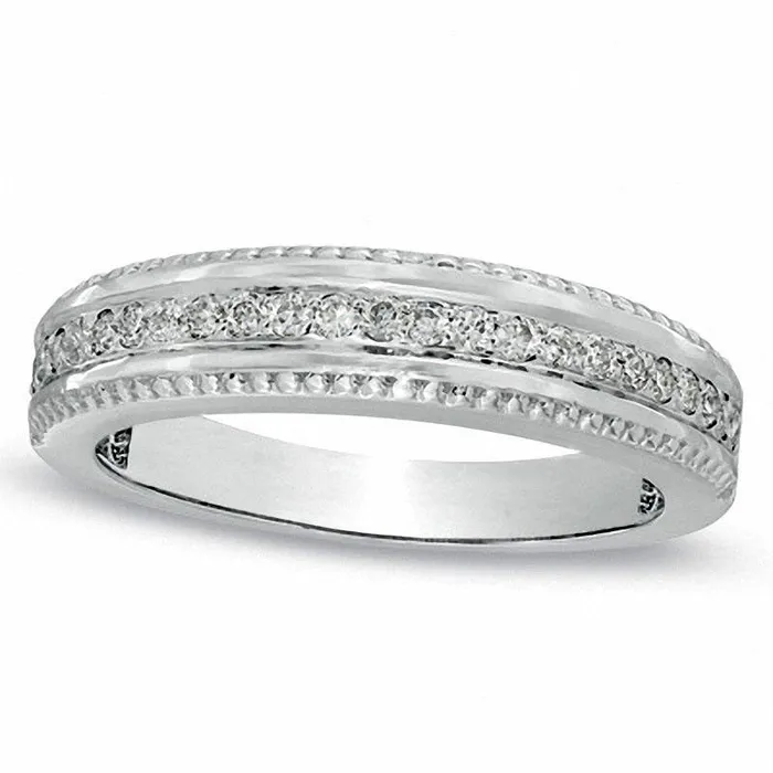 Goldia Mens 025 CT TW Natural Diamond Wedding Band in Solid 10K White Gold Rings Goldia Mens 025 CT TW Natural Diamond Wedding Band in Solid 10K White Gold Rings