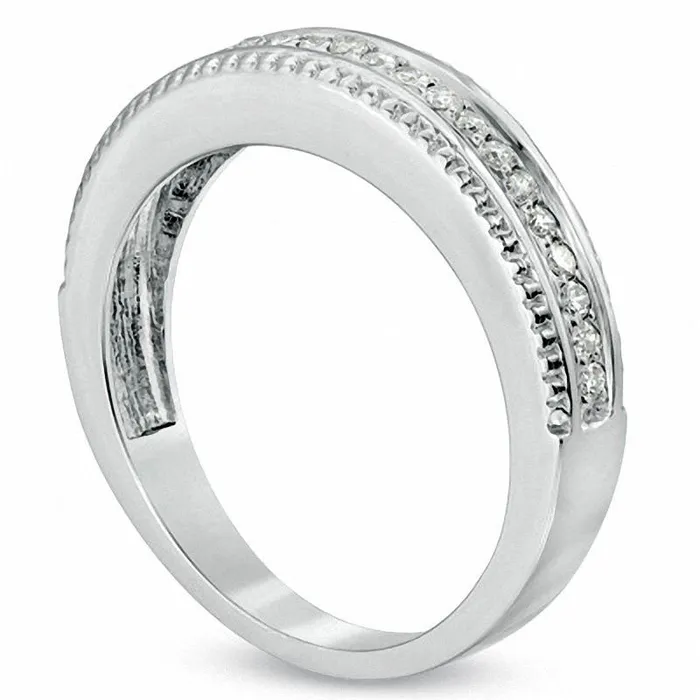 Goldia Mens 025 CT TW Natural Diamond Wedding Band in Solid 10K White Gold Rings Goldia Mens 025 CT TW Natural Diamond Wedding Band in Solid 10K White Gold Rings