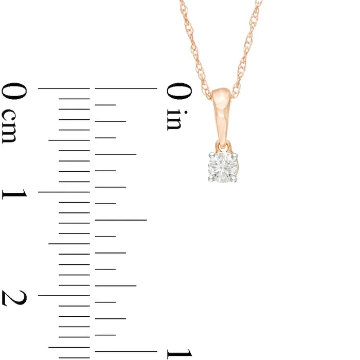 Goldia Necklaces 01 CT Natural Clarity Enhanced Solitaire Pendant in 10K Rose Gold Goldia Necklaces 01 CT Natural Clarity Enhanced Solitaire Pendant in 10K Rose Gold